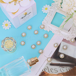 150個の花のプラスチックラインストーン装飾アクセサリー  鉄ベース  ゴールドカラー  11.5x8.5mm&nbsp;FIND-CA0009-76B