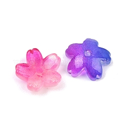 透明な手作りのランプワークビーズ  花  ミックスカラー  10.5x3.5mm  穴：1.4mm  約50個/セット&nbsp;LA-CBA5F4F-03