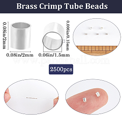 5000Pcs Brass Crimp Beads&nbsp;KK-BBC0015-75S