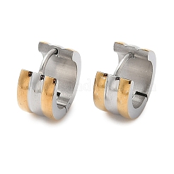 304ステンレススチール研磨効果フープピアス  イオンプレーティング（ip）  ゴールデン·ステンレス鋼色  13x7mm&nbsp;EJEW-M001-36GP-B