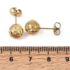 304ステンレススチールスタッドピアス金具  ラウンド  耳ナッツ  18KGP本金メッキ  8mm&nbsp;SA-CBA2989-03G