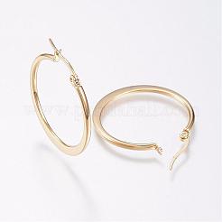 304 Stainless Steel Hoop Earrings&nbsp;EJEW-F105-20G