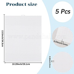 長方形のプラスチックメッシュキャンバスシート  刺繍用  ホワイト  343x261x1mm&nbsp;DIY-WH20066-006B