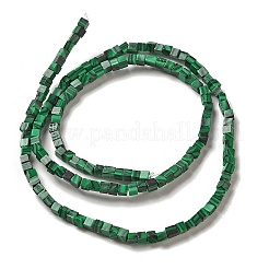 マラカイトビーズ連売りを合成する  キューブ  2~2.5x2.5~3.5x2.5~3mm  穴：0.4mm  約157~165個/連  14.96~15.75''（38~40センチメートル）&nbsp;G-B064-A07