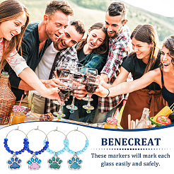 Dog Paw Prints Alloy Enamel Wine Glass Charms&nbsp;AJEW-AB00196