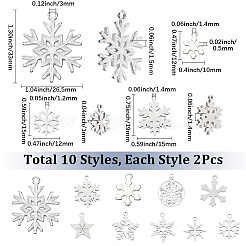 20Pcs 10 Styles 304 & 201 Stainless Steel Pendants&nbsp;STAS-SC0010-71