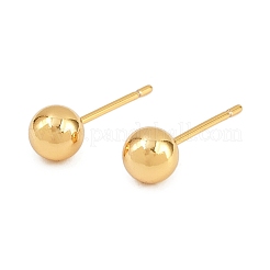 Brass Round Stud Earrings&nbsp;EJEW-C171-01A-G