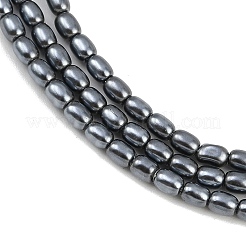 電気めっきシェルパールビーズ連売り  ライス  スレートグレイ  3x2.5mm  穴：0.8mm  約119個/連  15.94''（40.5センチメートル）&nbsp;BSHE-H113-06A-05