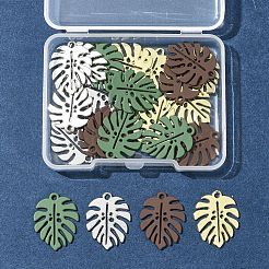 24Pcs 4 Colors Baking Paint Alloy Pendants&nbsp;ENAM-FS0002-28