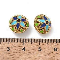 304ステンレススチールエナメルビーズ  ラウンド  ゴールドカラー  カラフル  13x10.5mm  穴：1.8mm&nbsp;SA-H002-01B-G