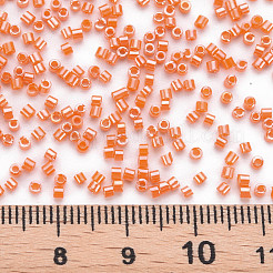 ガラスシリンダービーズ  シードビーズ  不透明色の光沢  丸い穴  サンゴ  1.5~2x1~2mm  穴：0.8mm  約8000個/袋  約1ポンド/バッグ&nbsp;SEED-S047-L-003