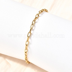 304 Stainless Steel Paperclip Chain Bracelets for Women Men&nbsp;BJEW-A050-03G