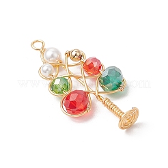 Electroplate Glass Beads & Shell Pearl Beads Pendants&nbsp;PALLOY-TA00275