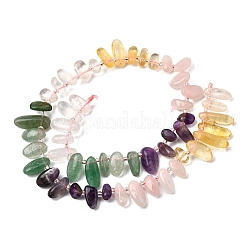 Chakra Natural Amethyst & Rose Quartz & Quartz Crystal & Citrine & Green Aventurine Beads Strands&nbsp;G-Z091-A11