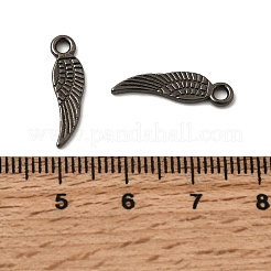 チベットのスタイル合金の翼のチャーム  鉛フリー＆カドミウムフリー  ガンメタ色  17x5x1mm  穴：2mm  約2530個/1000g&nbsp;TIBEP-3344-B-RS