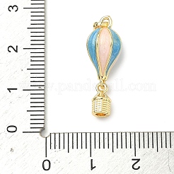Brass Enamel Hot Air Balloon Pendants&nbsp;KK-H254-01G-02