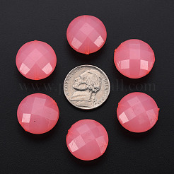 模造ゼリーアクリルビーズ  多面カット  フラットラウンド  鮭色  18.5x12.5mm  穴：1.5mm  約220個/500g&nbsp;MACR-S373-94-E03