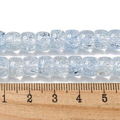 Transparent Spray Painting Crackle Glass Beads Strands&nbsp;GLAA-NH0001-05F