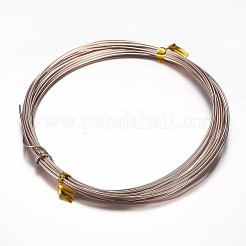 丸アルミ線  曲げ可能なメタルクラフトワイヤー  ビーズジュエリークラフト作り用  キャメル  17ゲージ  1.2mm  10m /ロール（32.8フィート/ロール）&nbsp;AW-D009-1.2mm-10m-15