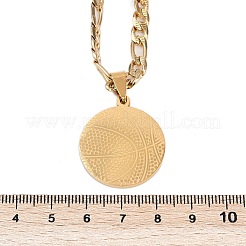 バスケットボール 201 ステンレススチールペンダントネックレス メンズ レディース  フィガロチェーンネックレス  ゴールドカラー  21.65インチ（55cm）&nbsp;NJEW-K283-21G