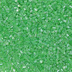 ガラスのラッパビーズ 120g  透明色光沢  ミディアムシーグリーン  2.5~3x2.5mm  穴：1mm&nbsp;SEED-PA0001-20