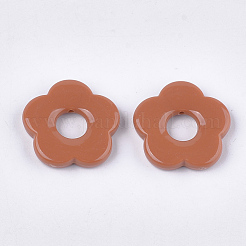 オペークアクリルパーツ  花  ミックスカラー  26x26.5x4.5mm  穴：1.6mm&nbsp;OACR-T011-55