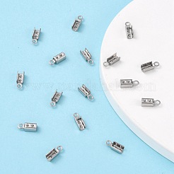 変色しにくい304ステンレススチール製折りたたみ式カシメエンドパーツ子  圧着コードの端を折ります  ステンレス鋼色  10x3mm  穴：1.5mm  内径：2mm&nbsp;STAS-R065-36