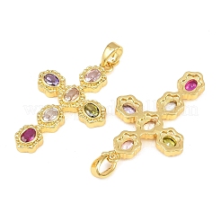 Brass Micro Pave Cubic Zirconia Pendants&nbsp;X-KK-H262-08G
