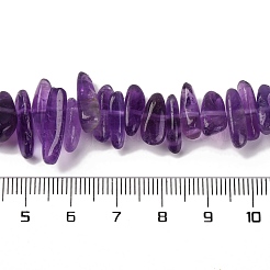 天然石アメジストビーズ連売り  チップ  グレードA  12~18x5~8mm  穴：1mm  15.3インチ（39cm）&nbsp;G-K220-04-01