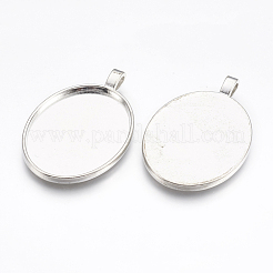 Alloy Pendant Cabochon Settings&nbsp;X-PALLOY-2422-P-FF
