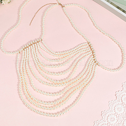 Plastic Imitation Pearl Round Beaded Shoulder Chains&nbsp;AJEW-WH20006-210