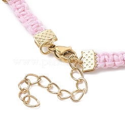 Braided Waxed Polyester Rectangle Link Chain Bracelets&nbsp;BJEW-JB10000-02
