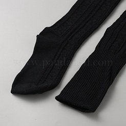 綿のロングソックス  女性用ルーズソックス  ブラック  810mm&nbsp;AJEW-WH20054-038A
