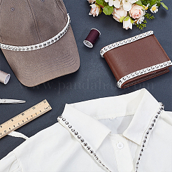 10ヤードのポリエステル、ABSプラスチックの半円形ビーズレーストリム付き  洋服アクセサリー  ホワイト  3/8インチ（10mm）&nbsp;OCOR-GA0002-76B