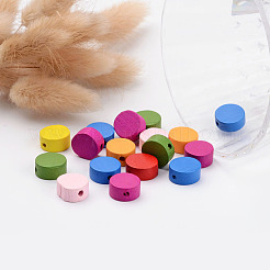 Mixed Color Flat Round Natural Wood Beads&nbsp;X-TB236Y