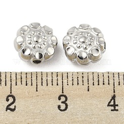 CCBプラスチックビーズ  花  プラチナ  8.5x5mm  穴：1.5mm&nbsp;CCB-P013-18A-P