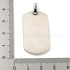 変色しない304ステンレススチールペンダント  長方形のチャーム  ステンレス鋼色  35x20x3mm  穴：4x5mm&nbsp;STAS-F307-15P