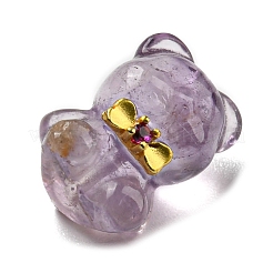 Natural Amethyst Bear Beads&nbsp;G-P495-01G-01