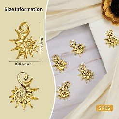 304ステンレススチールペンダント5個  巻き貝  PVD真空メッキ  18KGP本金メッキ  32x25x3mm  穴：4mm&nbsp;STAS-SZ0003-60