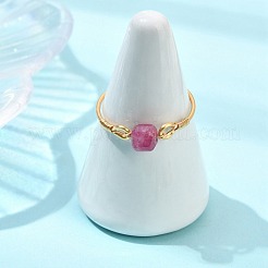 Natural Multicolor Tourmaline Beads Finger Rings&nbsp;RJEW-JR01042