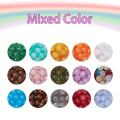 450個15色ラウンドイミテーションジェムストーンアクリルビーズ  ミックスカラー  8mm  穴：2mm  15色  30個/カラー  450pc&nbsp;OACR-YW0001-19