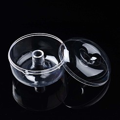 フラットラウンドいポリスチレンビーズ貯蔵容器  ジュエリービーズ用小さなアクセサリー  透明  4.5x7cm  穴：10mm  内径：6.5のCM  穴：1のCM&nbsp;CON-S043-053