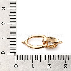 Brass Pave Cubic Zirconia Fold Over Clasps&nbsp;KK-E082-02G-01