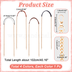 4Pcs 4 Colors Imitation Leather Crossbody Long Purse Straps&nbsp;FIND-WR0009-03G