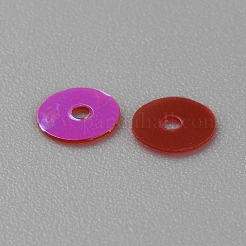 PVCスパンコール/スパンコール  フレークパイレット  ファイヤーブリック  5x1.4mm  穴：1mm  1000個/袋&nbsp;DIY-WH0021-86C