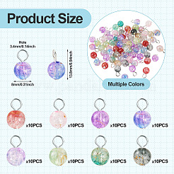 80Pcs 8 Style Transparent Acrylic Pendants&nbsp;PALLOY-TAC0201