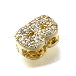 Brass Micro Pave Cubic Zirconia Letter Multi-Strand Links&nbsp;KK-D295-32G-02