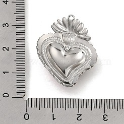 304ステンレスペンダント  エナメル  神聖な心のチャーム  ステンレス鋼色  ミックスカラー  34x24.5x6mm  穴：1.4mm&nbsp;STAS-N108-83P