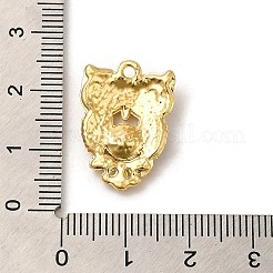 合金ペンダント  ガラスラインストーン付き  フクロウチャーム  ゴールドカラー  21x15x4.5mm  穴：1.6mm&nbsp;PALLOY-K017-01G