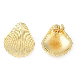 Rack Plating Shell shape Brass Stud Earrings for Women&nbsp;EJEW-Z059-01G